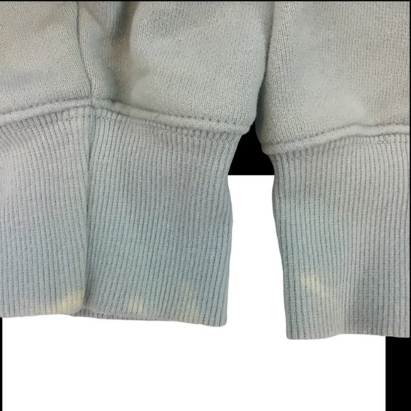 TNA Aritzia Cozy Fleece Perfect Hoodie Light Blue-Green Size XXS *Stained* - Picture 7 of 9